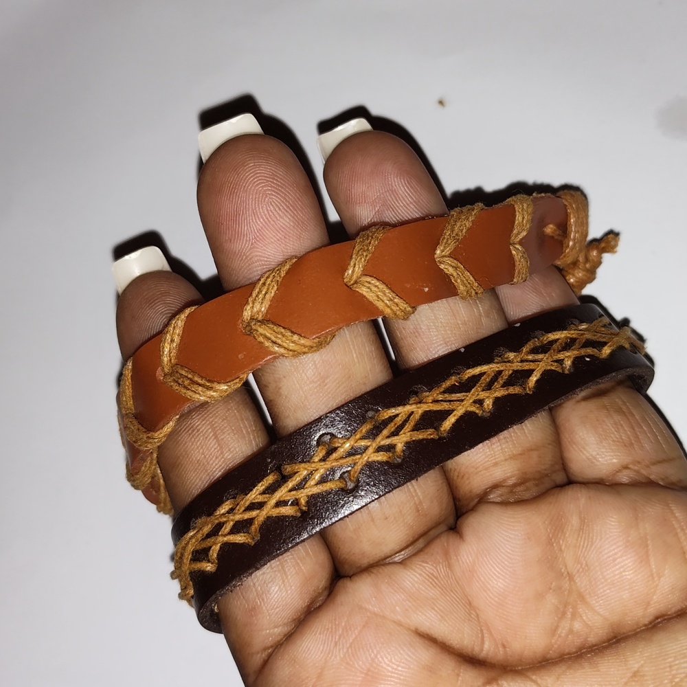 Adjustable handmade leather Bracelet